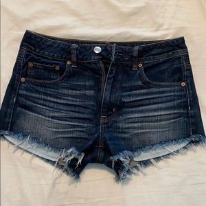 high-rise denim shorts